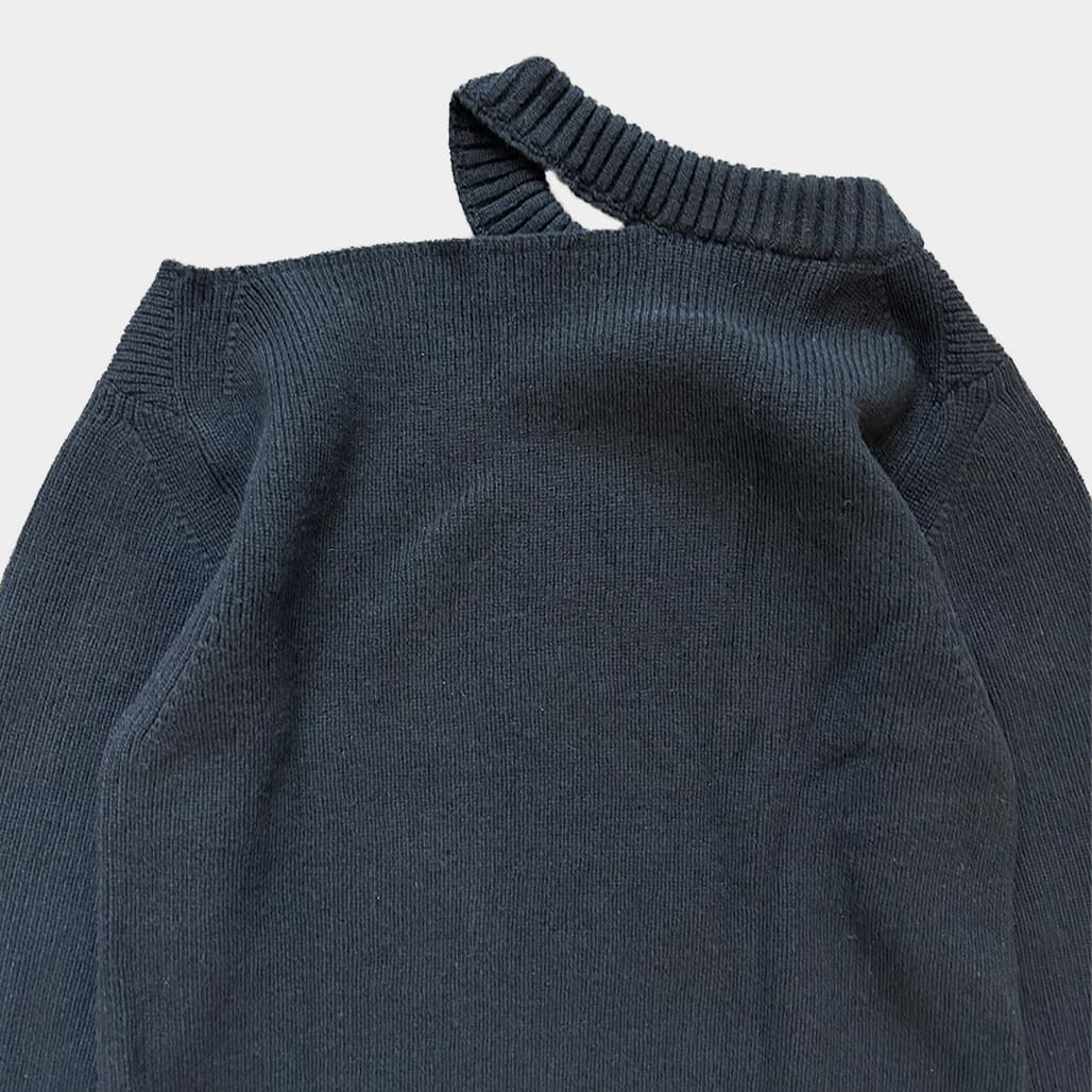 sacai ドッキングニット ネイビー 1 総柄 透け感 オシャレ SACAI（サカイ）2022AW セーター｜洋服レンタル