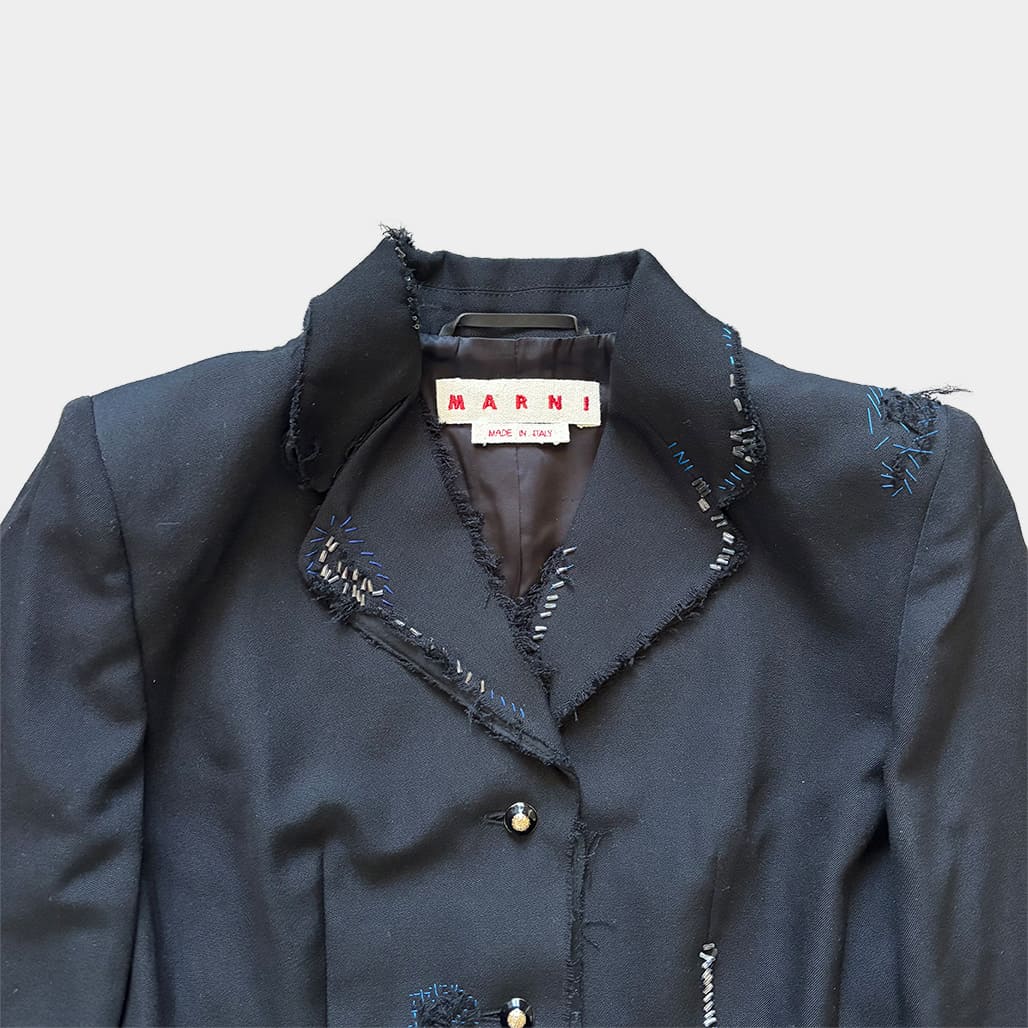 MARNI - marni マルニ 22aw ダメージ加工テーラードジャケット MARNI（マルニ）2022AW ダメージ加工テーラードジャケット｜洋服