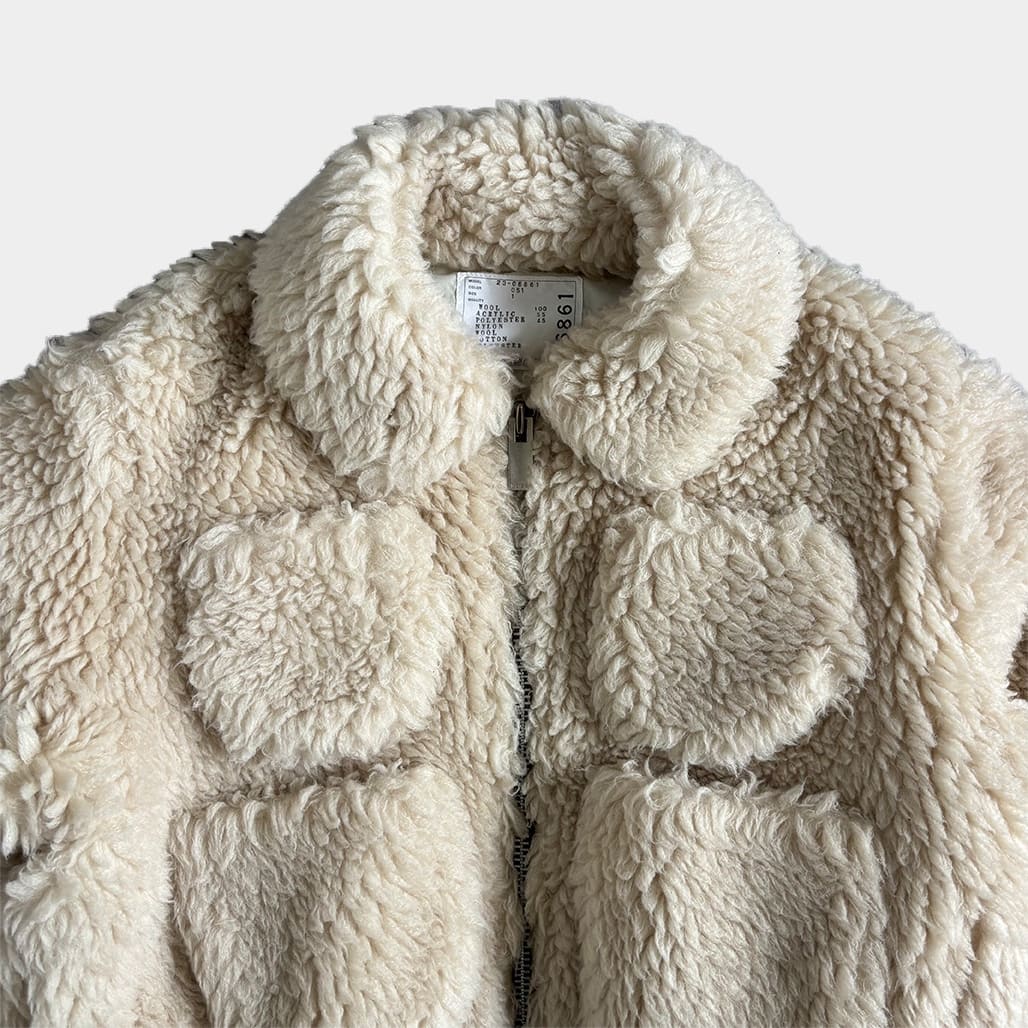 sacai ボアライナースリッパ sacai(サカイ)2023AW ボアジャケット|洋服レンタル