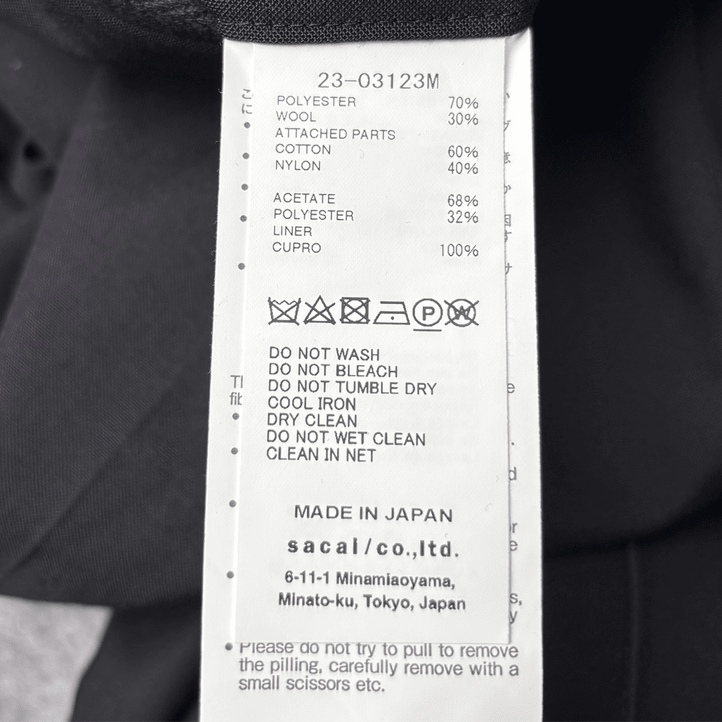 SACAI（サカイ）2023AW ドローコードスラックス｜デザイナーズブランド