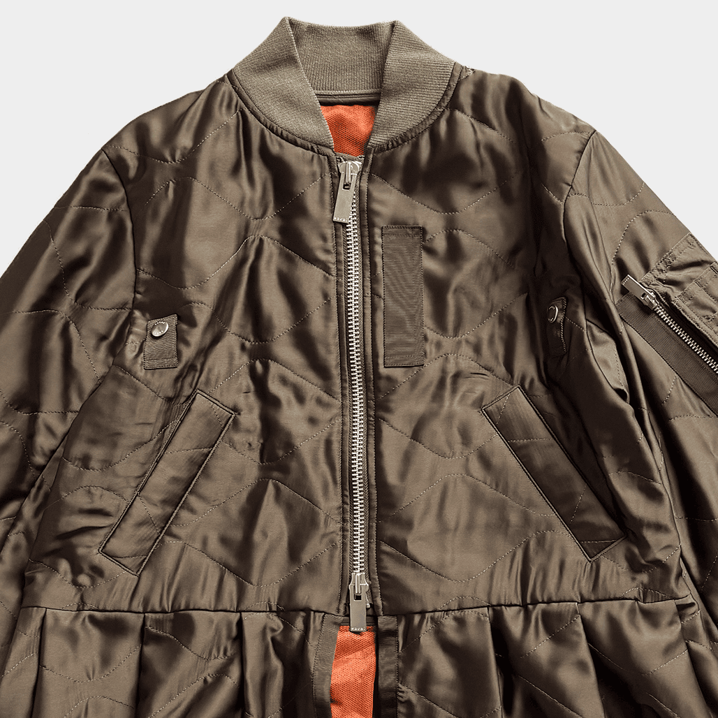 sacai サカイ2025SS 切り替えノーカラージャケット SACAI（サカイ）2025SS シアーサテンMA-1ジャケット｜デザイナーズ