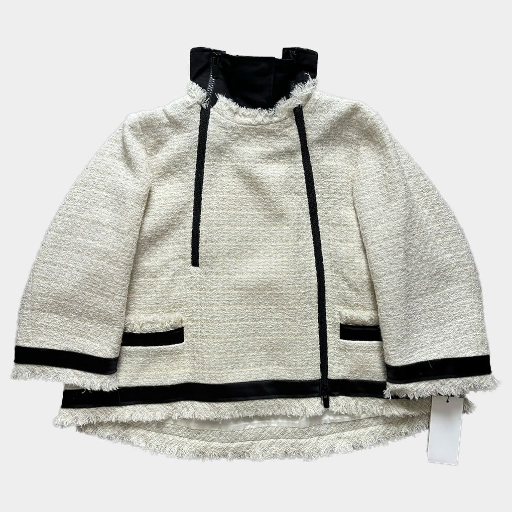 送料関税込♦sacaiコットンジャージナイロンツイルフーディ sacai スポンジ スウェット × ナイロン ツイル フーディー