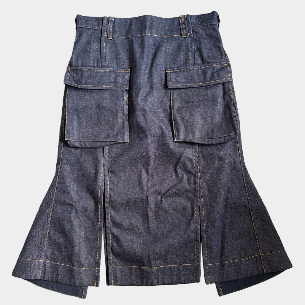 sacaiサカイ　デニム　シフォンロングスカート sacai(サカイ) 「Denim Skirt」デニムスカート 24-07139