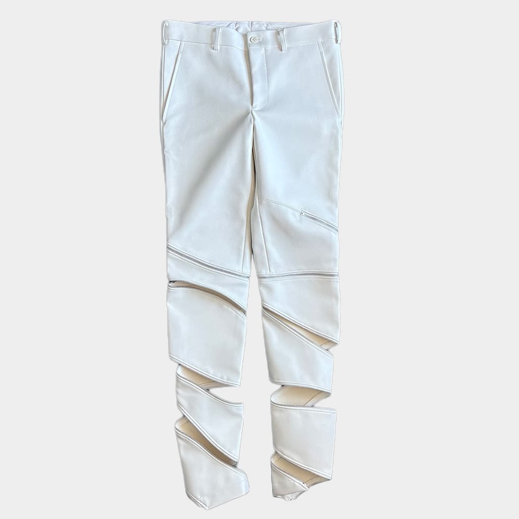 COMME des GARCONS HOMME PLUS(コムデギャルソンオムプリュス)2018AW 螺旋ファスナーフェイクレザーパンツ|COMME DES GARCONS HOMME PLUS(コムデギャルソンオムプリュス)
