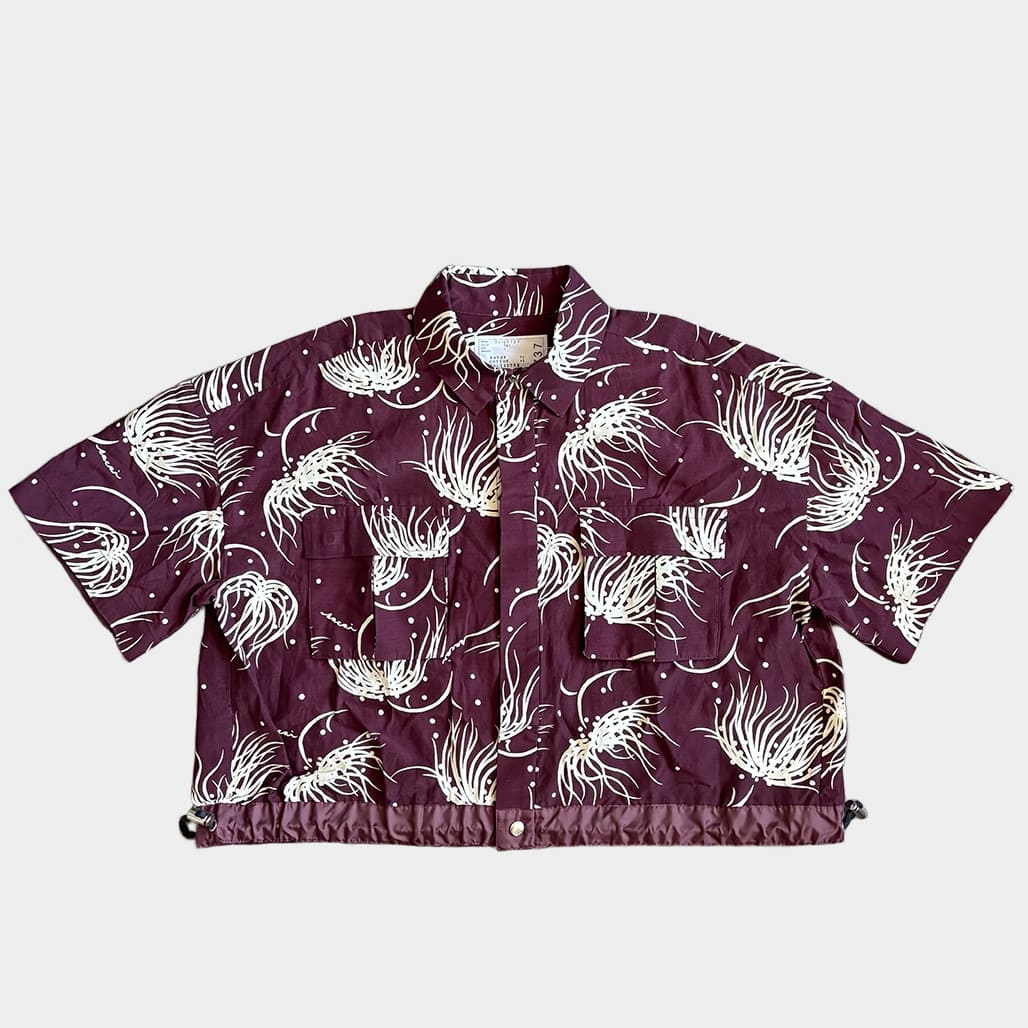 SACAI（サカイ）2025SS クロップド総柄シャツ｜デザイナーズブランドの