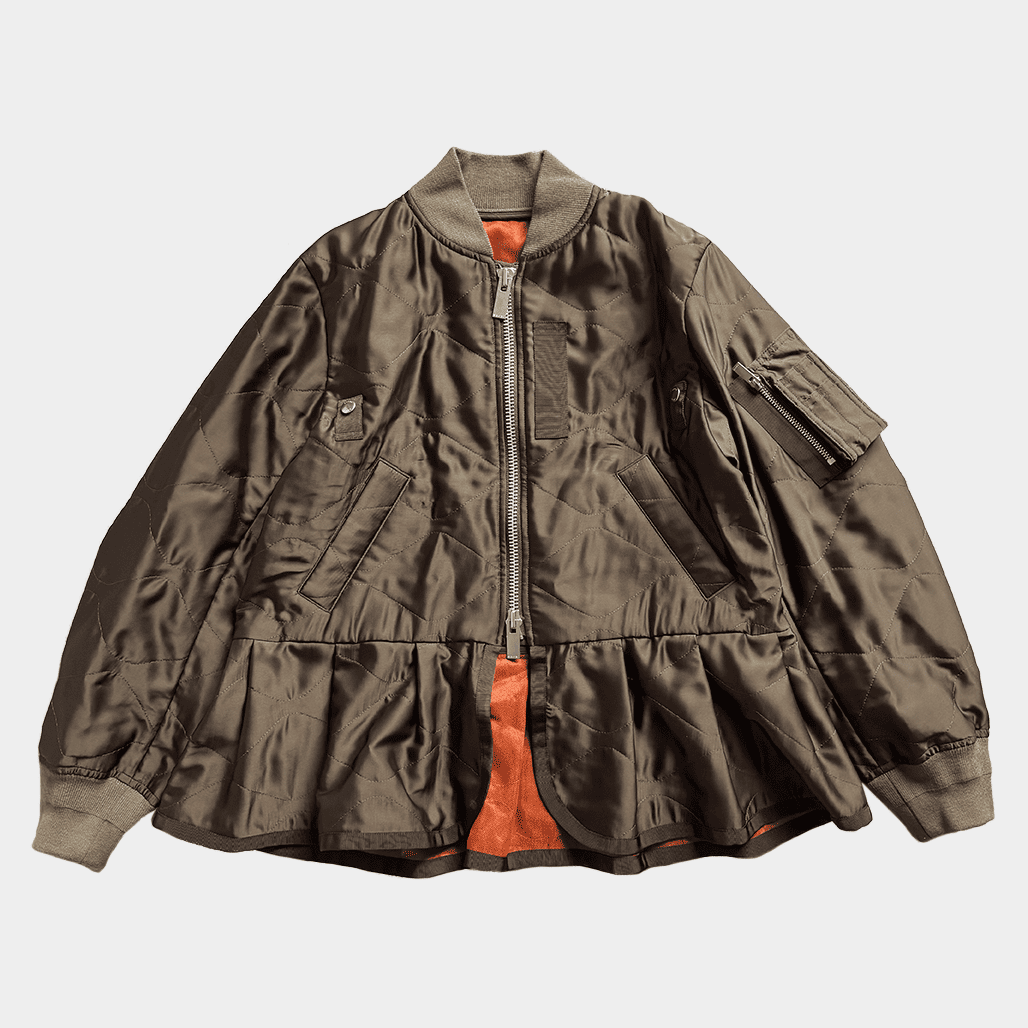 sacai サカイ2025SS 切り替えノーカラージャケット SACAI（サカイ）2025SS シアーサテンMA-1ジャケット｜デザイナーズ