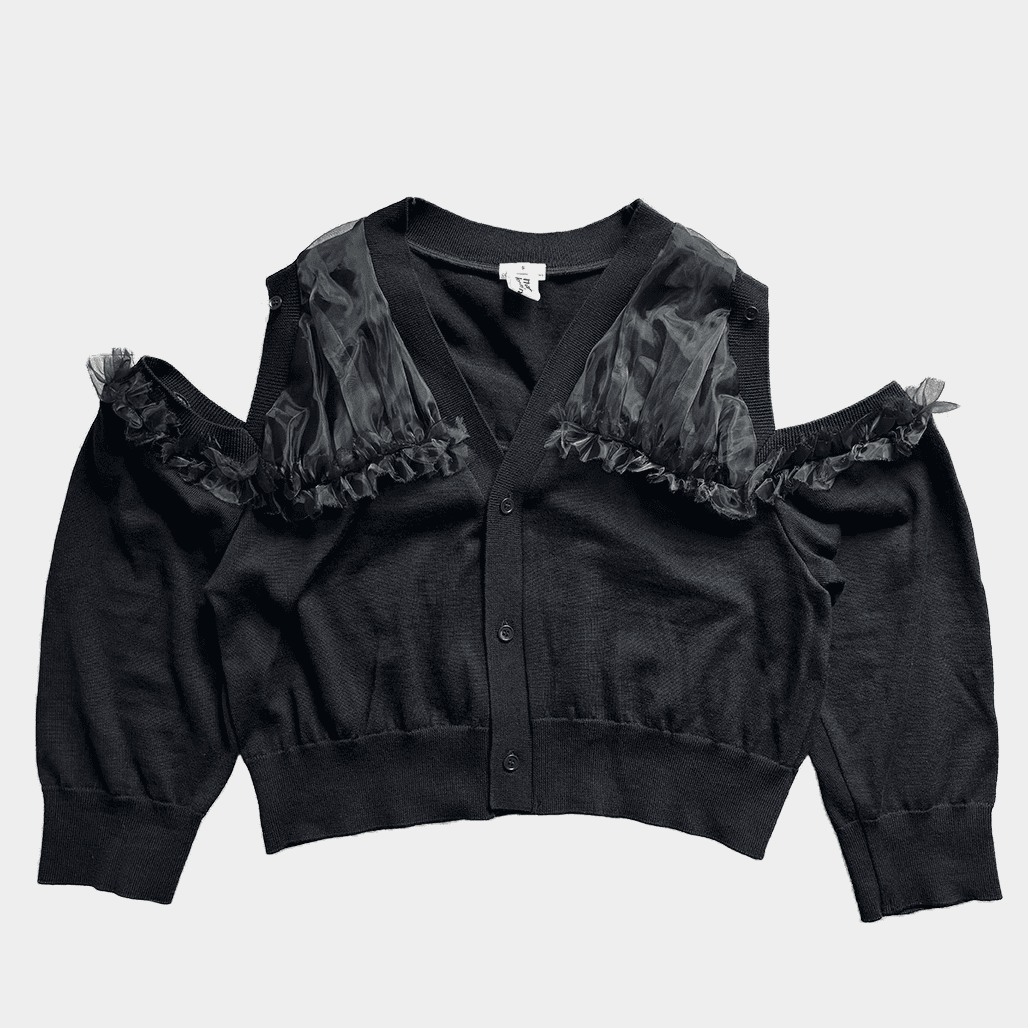 AD2023ノワール　チュール付きカーディガン NOIR KEI NINOMIYA（ノワールケイニノミヤ）2024SS チュール